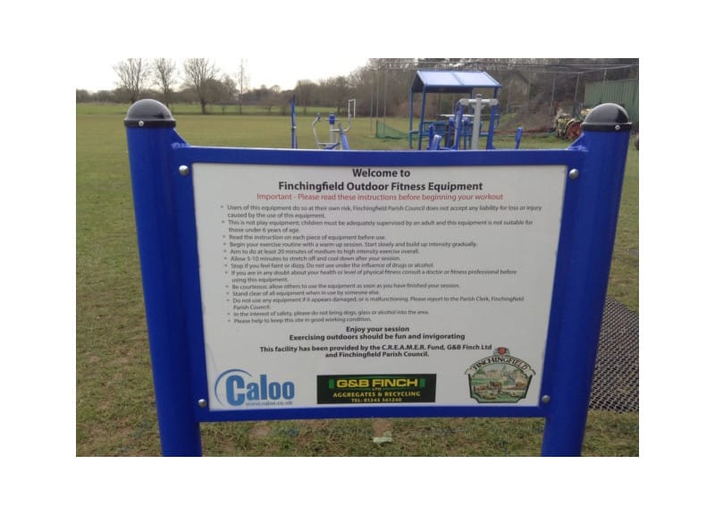 Blue Gym Site Sign