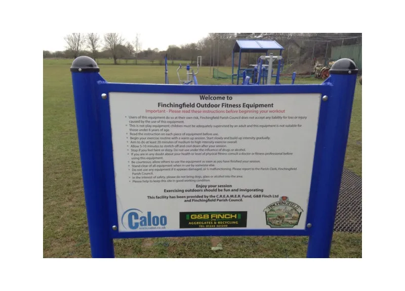 Blue Gym Site Sign