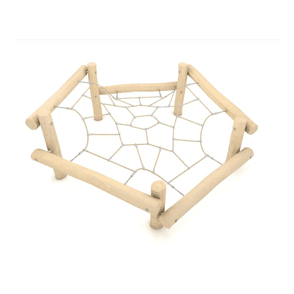spider net floor level with wooden beams around for support