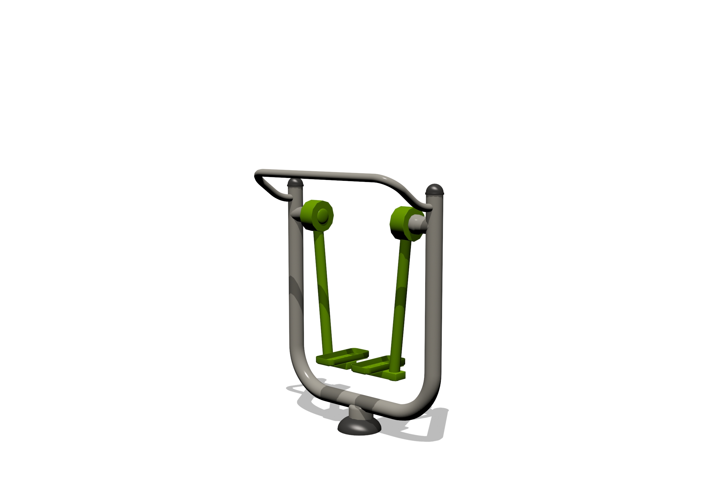 Air Walker outdoor gym equipment for parks and public spaces with dual foot pedals and support handle