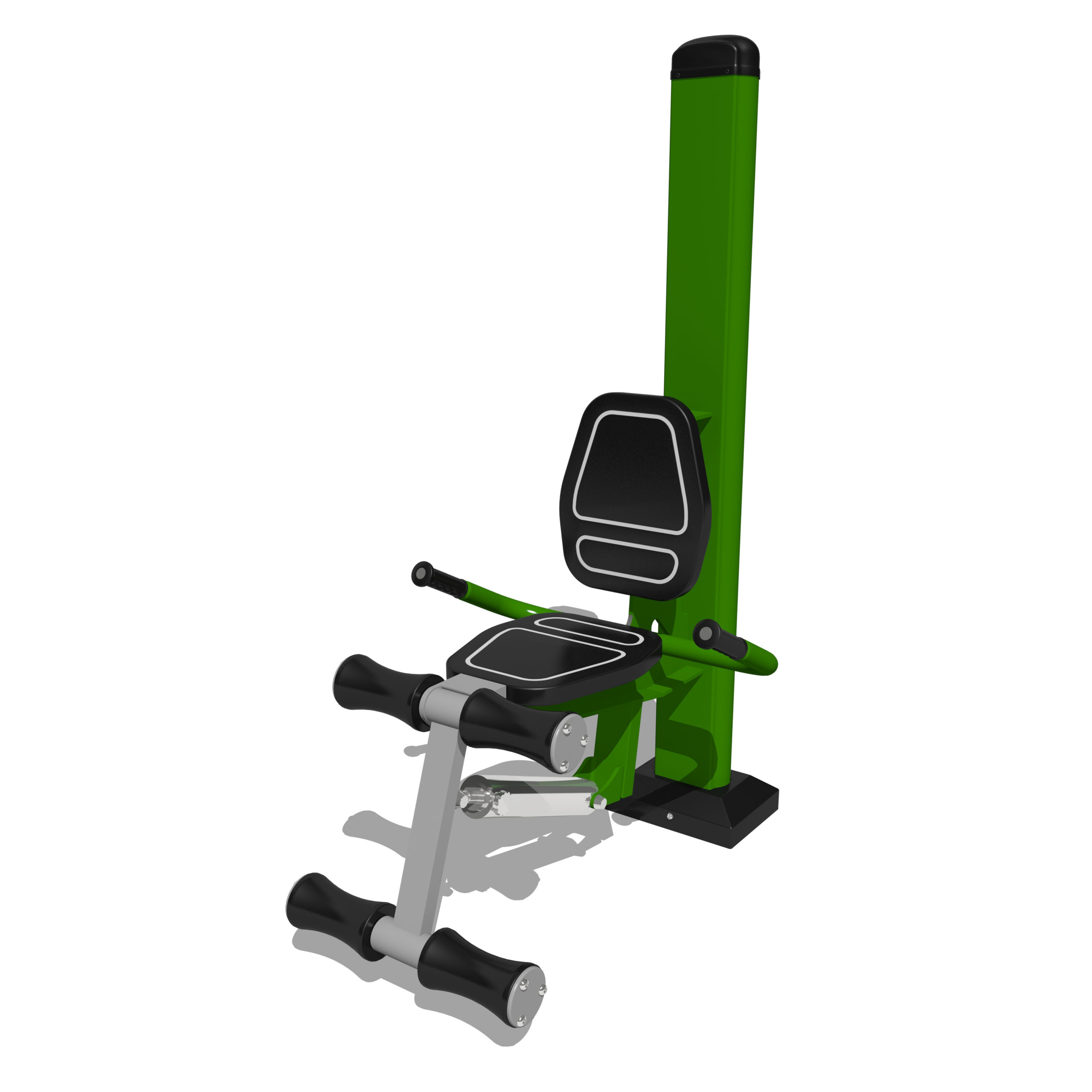 Hydraulic leg lift outdoor gym equipment green and silver
