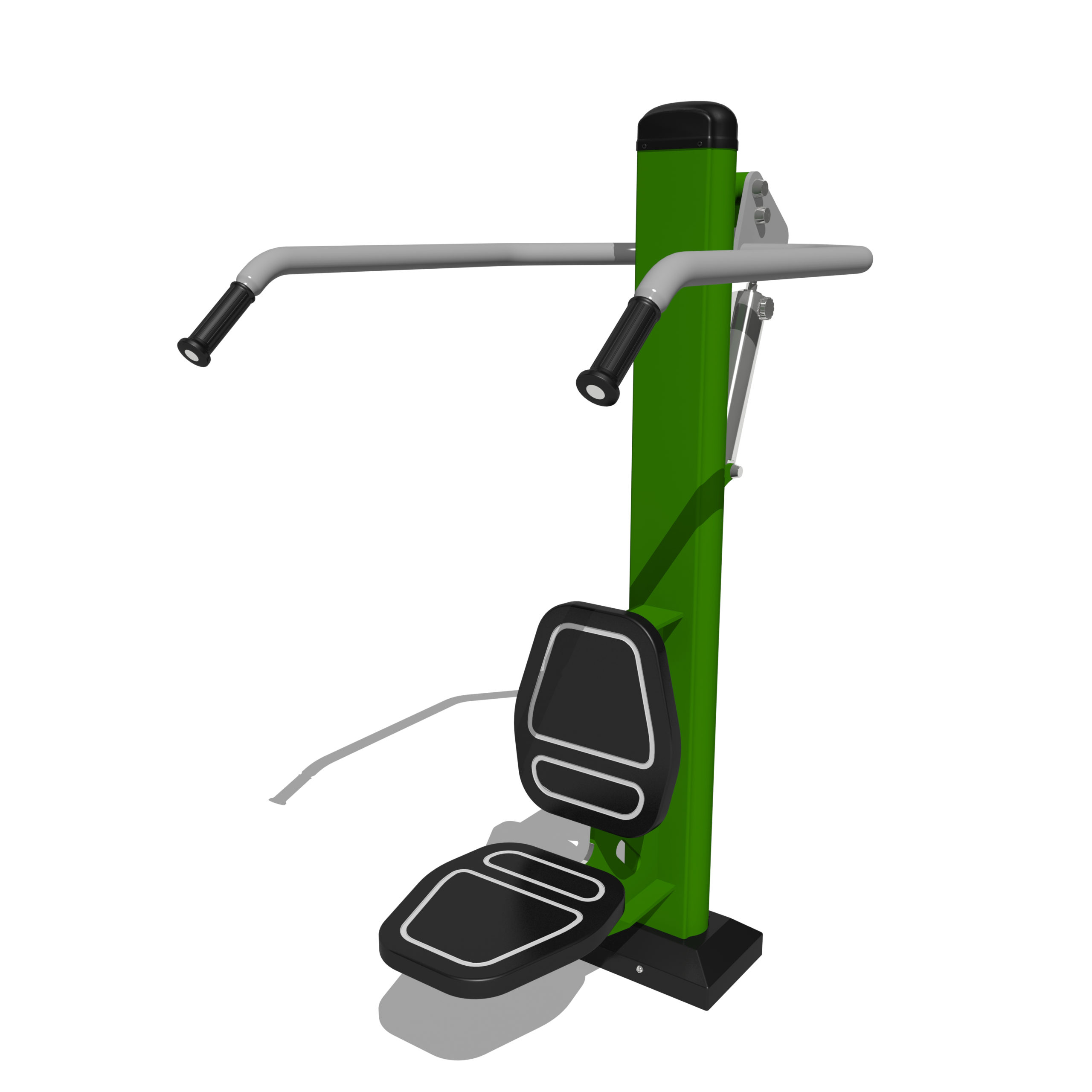 Hydraulic lat pull down outdoor gym equipment green and silver