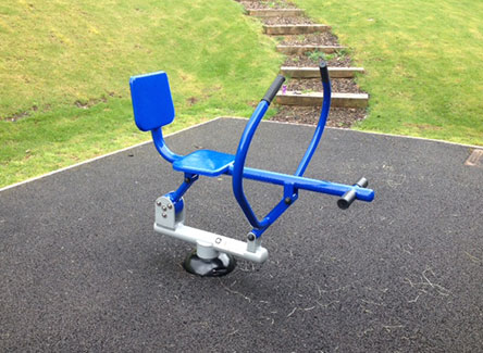 CW-32 Rower outdoor gym equipment installed in park fitness area