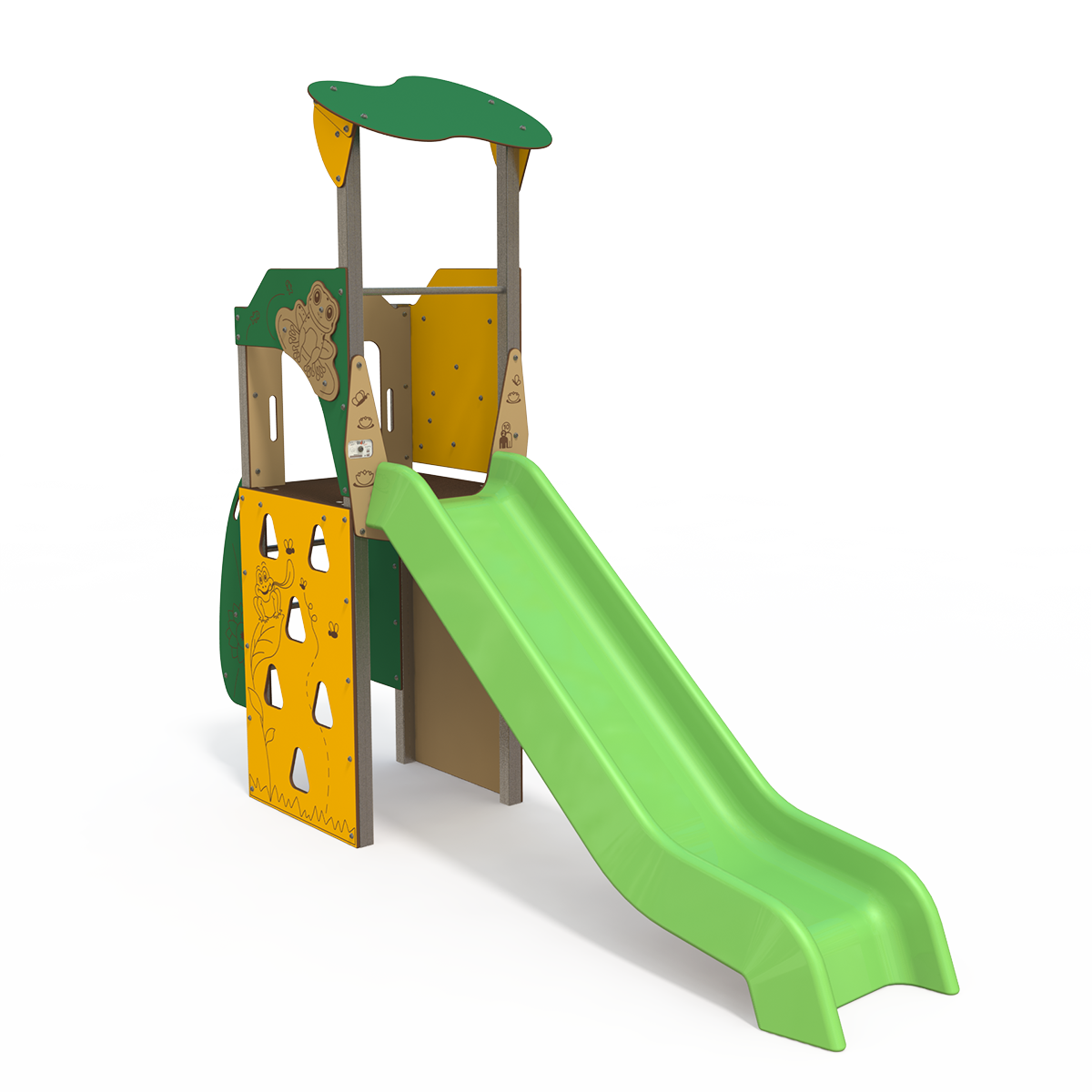 frog-themed steel multiplay unit CO 12-1008 for children aged 3–12 years