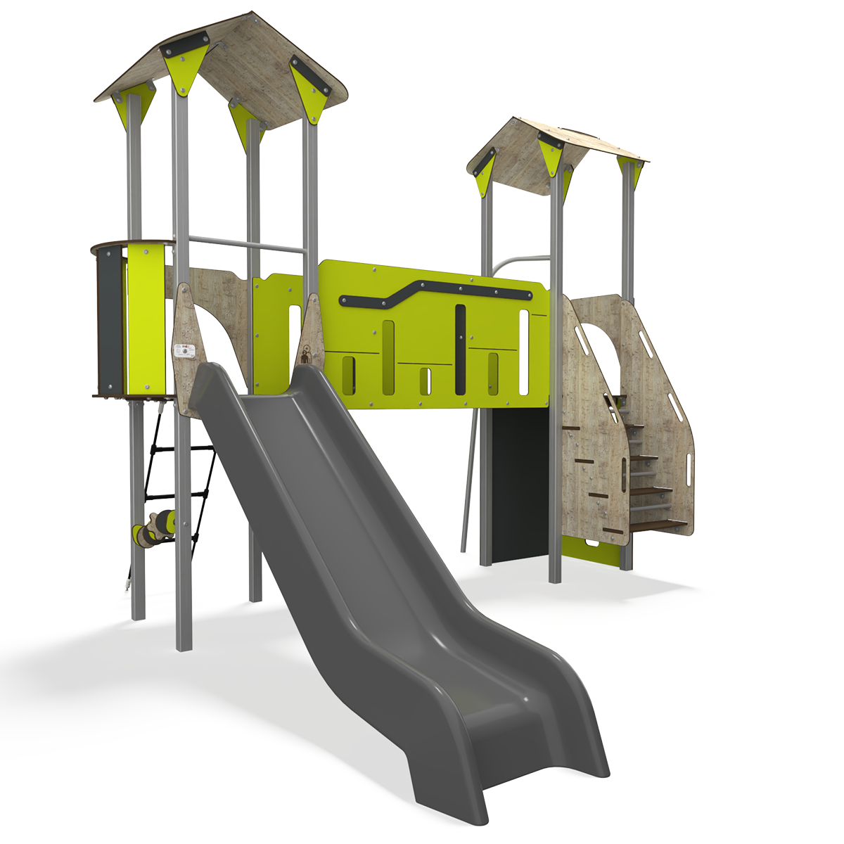 steel multiplay unit with HDPE panels CO 12-2003-X29 for children aged 3–14 years