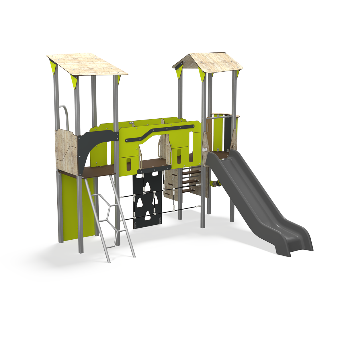 steel multiplay unit with HDPE panels CO 12-2006-X29 for children aged 3–14 years