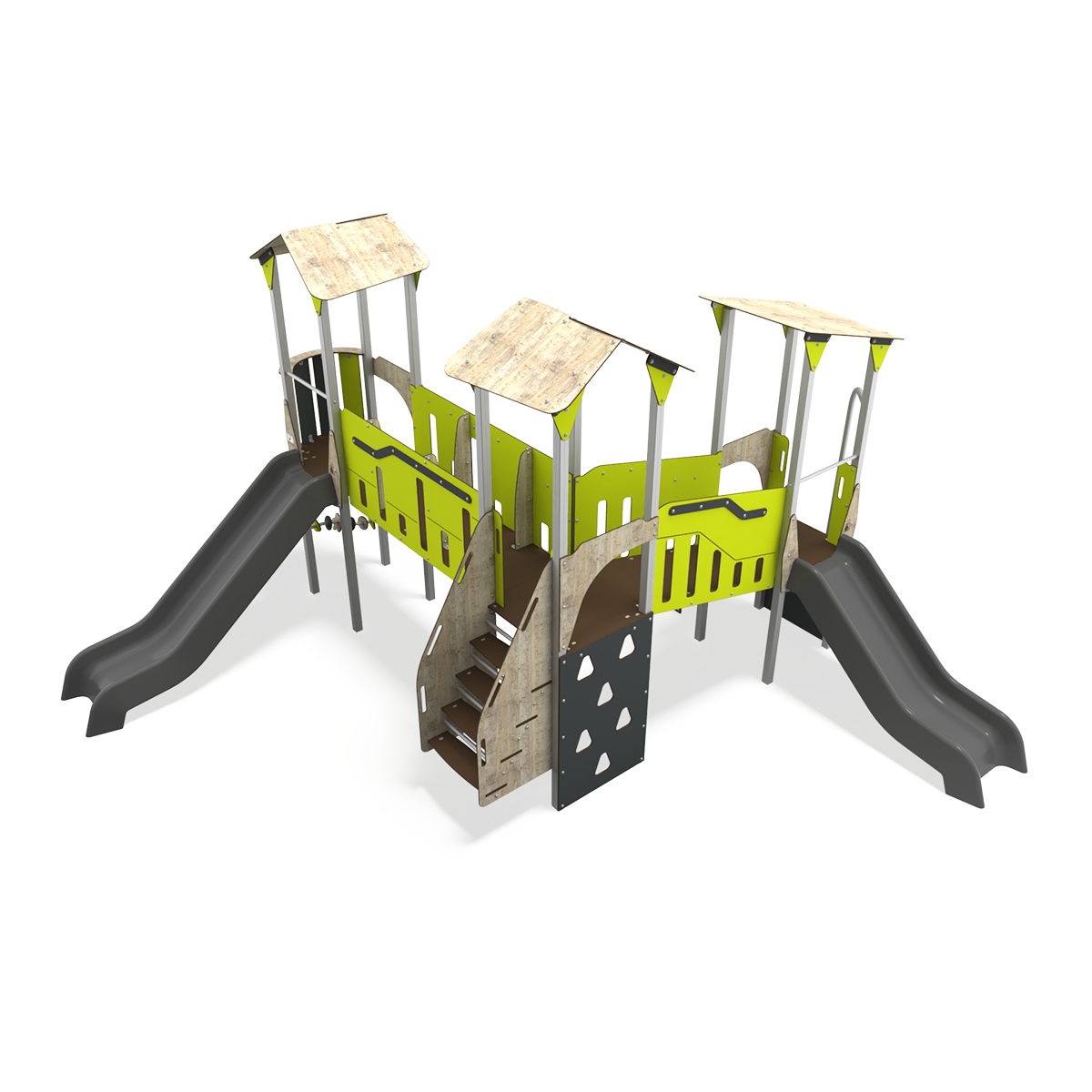 steel multiplay unit with HDPE panels CO 12-3001-X29 for children aged 3–14 years