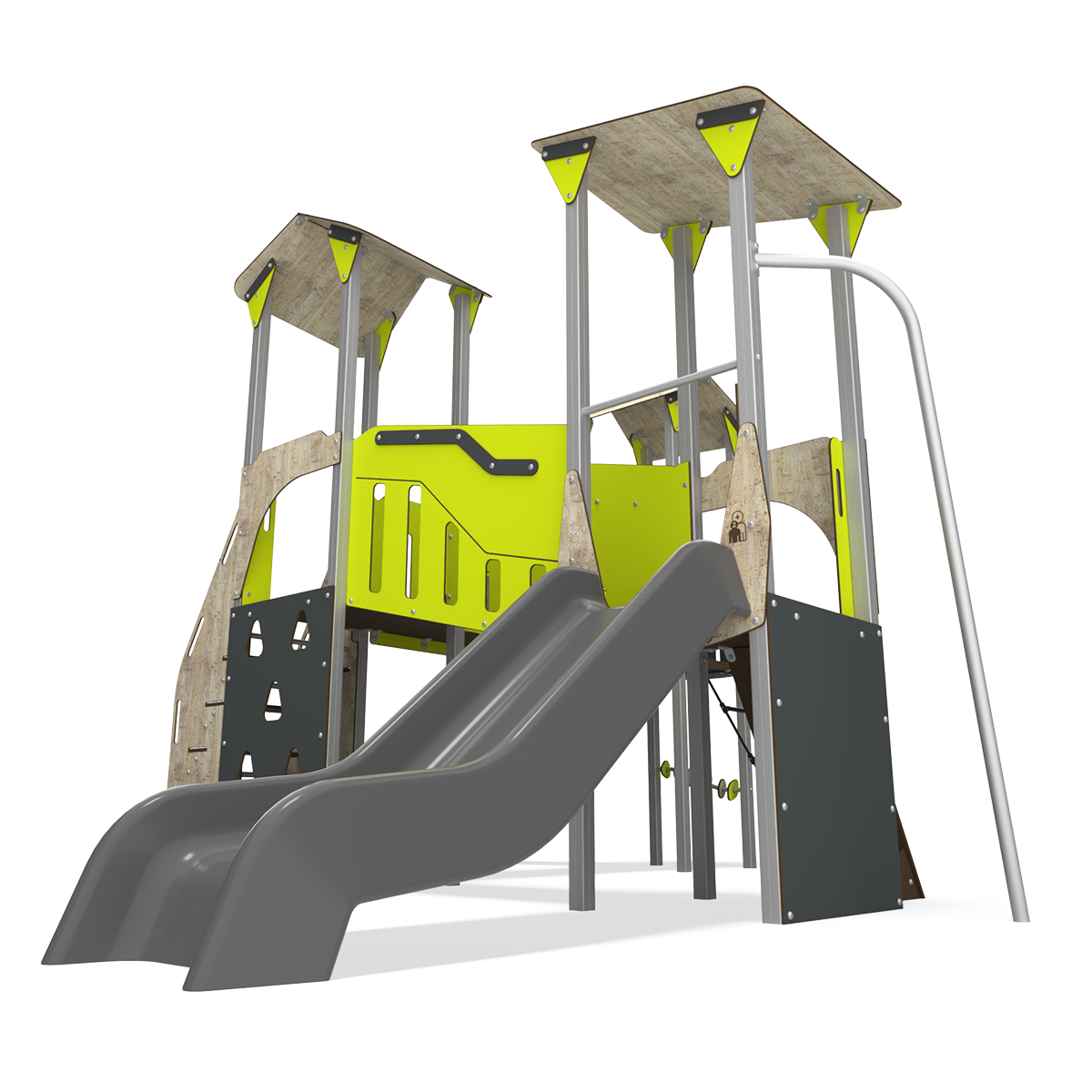 CO 12-3001-X29_f v3-INT steel multiplay unit with HDPE panels CO 12-3001-X29 for children aged 3–14 years
