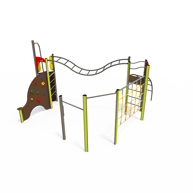 Balance and climbing multiplay unit with beams and activity panels EQ 15-2009