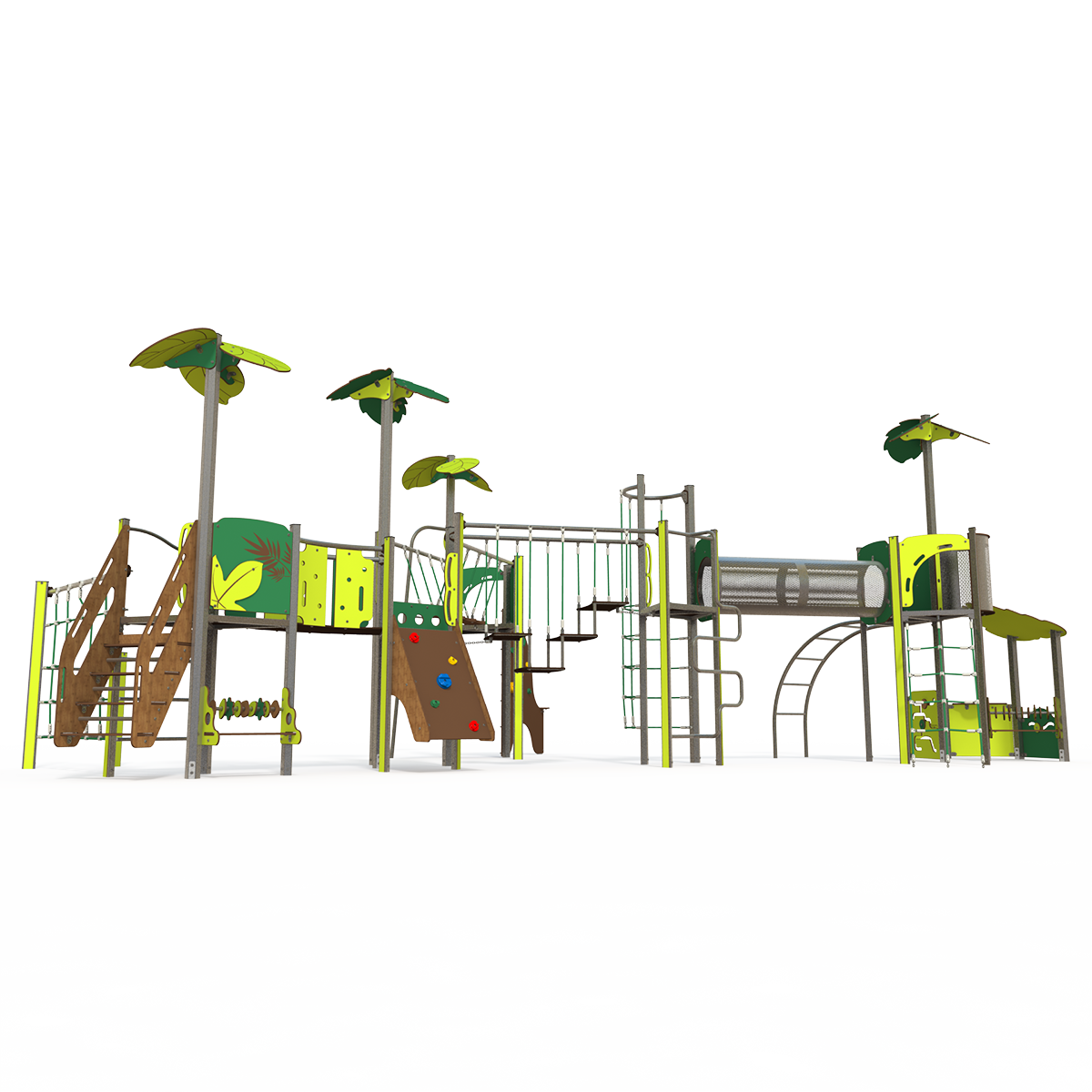 Balance and climbing multiplay unit with beams and activity panels EQ 15-5001
