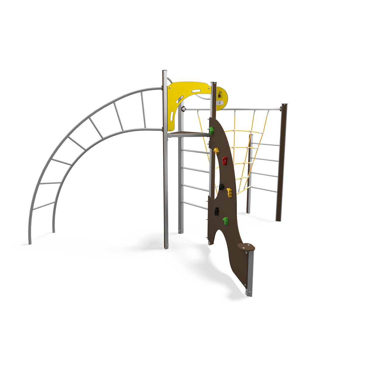 Balance and climbing multiplay unit with beams and activity panels EQ 18-1010