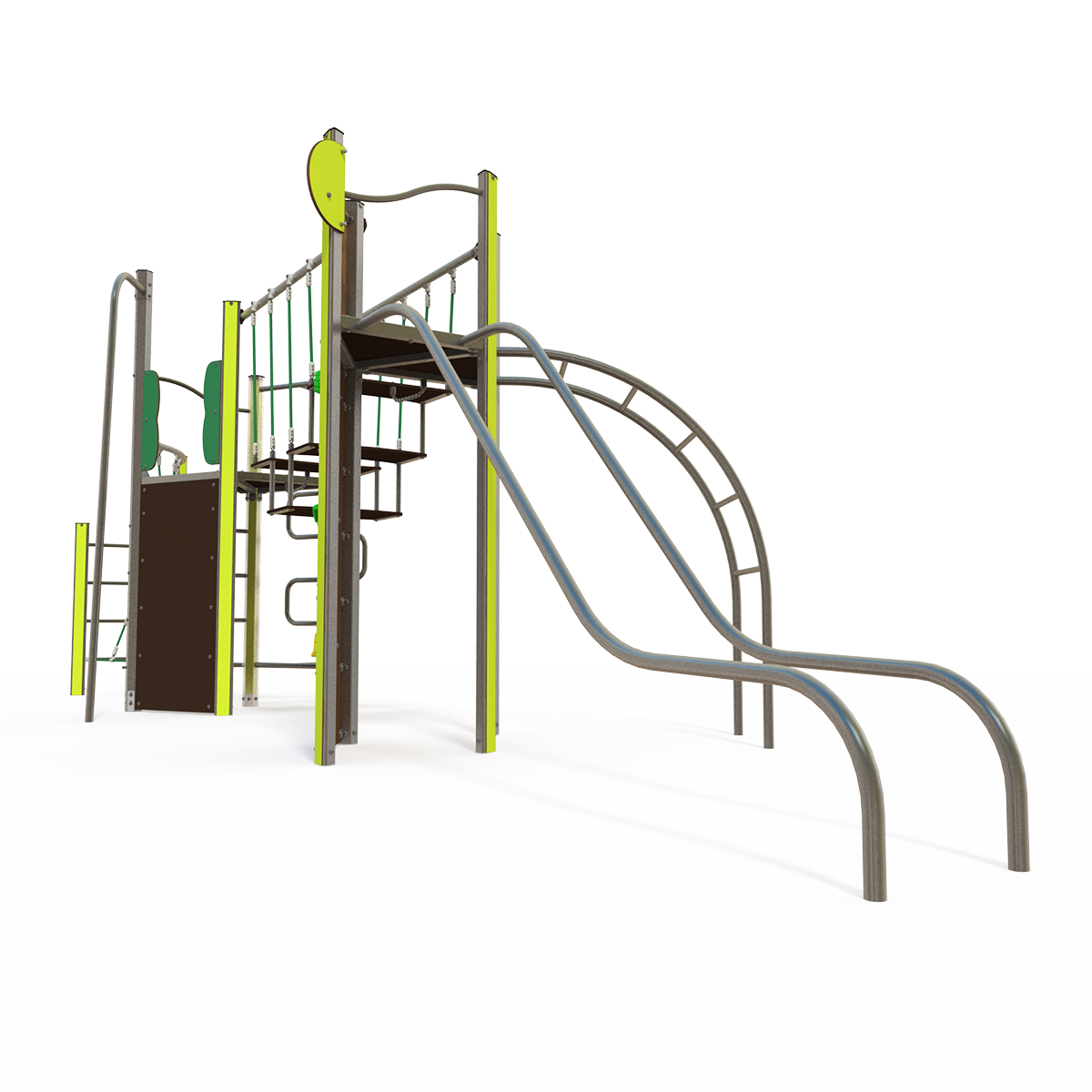 Balance and climbing multiplay unit with beams and activity panels EQ 18-2020