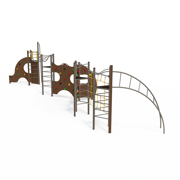 Balance and climbing multiplay unit with beams and activity panels EQ 18-4011