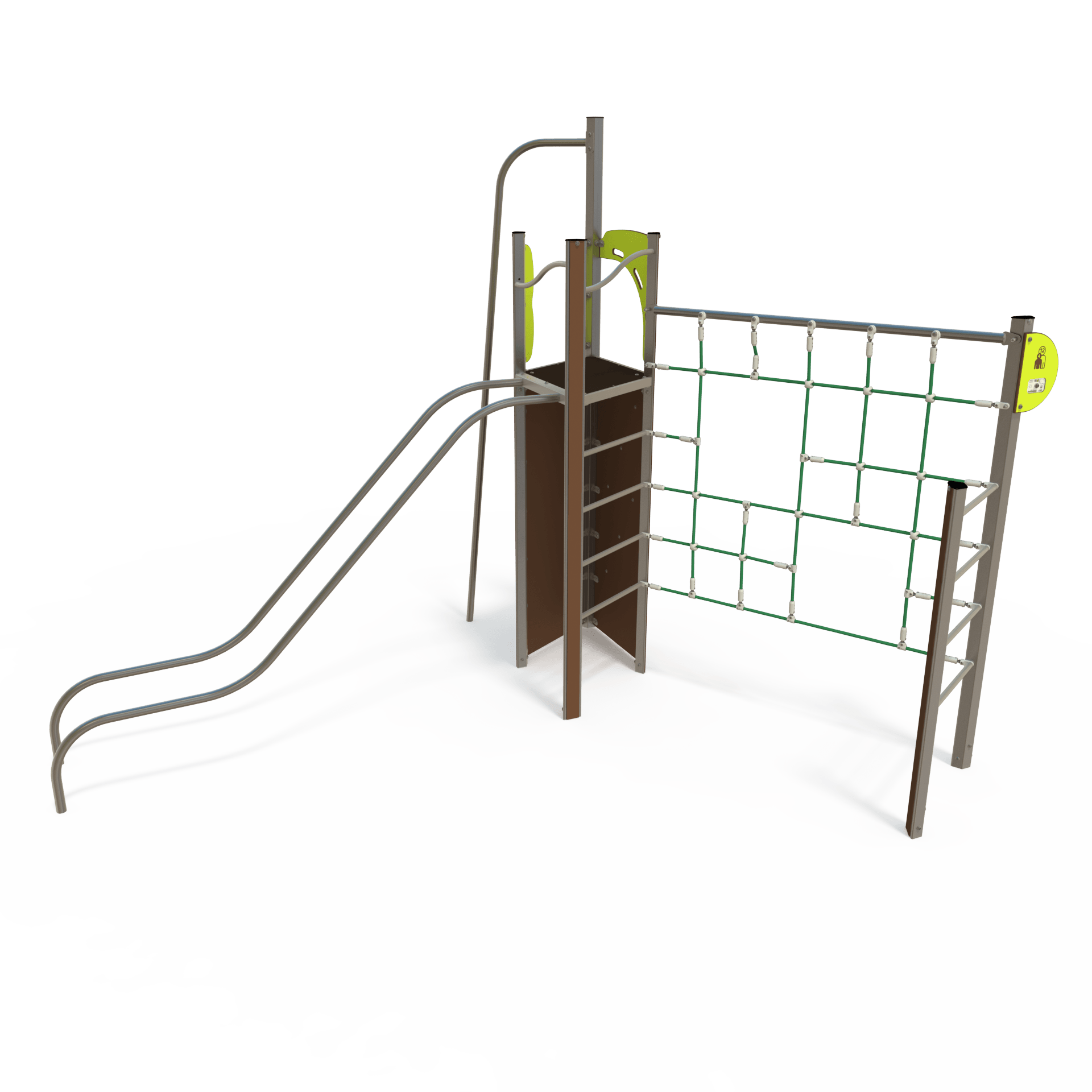 The EQ 18-1005 is a balance and climbing multiplay unit designed for children aged 3–12 years. It features balance beams, climbing elements, and activity panels to encourage physical activity and coor
