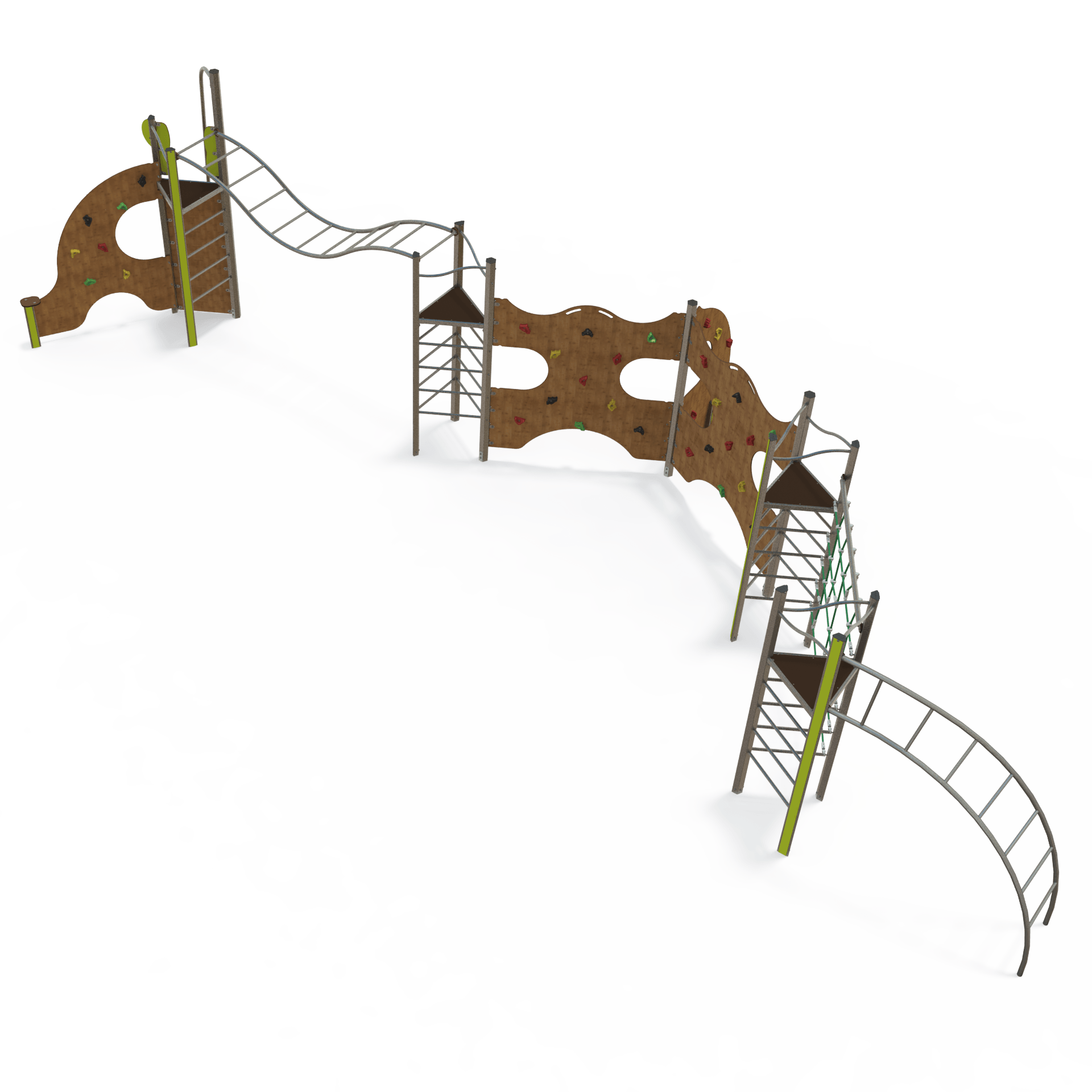 The EQ 18-4012 is a balance and climbing multiplay unit designed for children aged 3–12 years. It features balance beams, climbing elements, and activity panels to encourage active play and coordinati