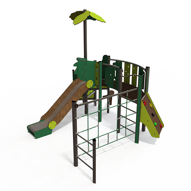 Maxi steel multiplay unit with slides, climbing walls, and activity panels MA 12-2008