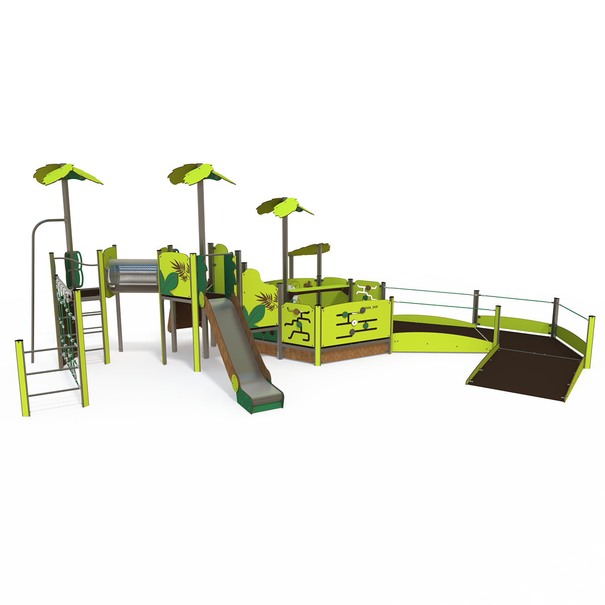 Maxi steel multiplay unit with slides, climbing walls, and activity panels MA 12-2014