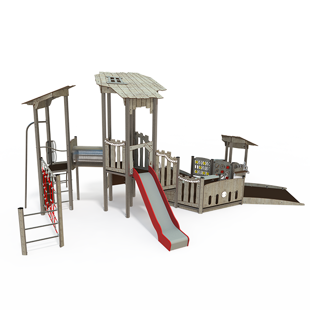 Maxi steel multiplay unit with slides, climbing walls and activity panels MA 12-2086