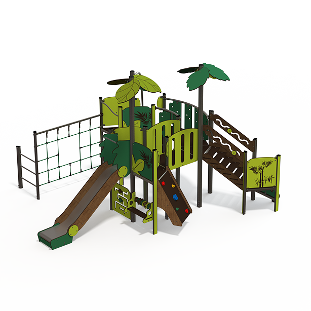 Maxi steel multiplay unit with slides, climbing walls and activity panels MA 12-4001