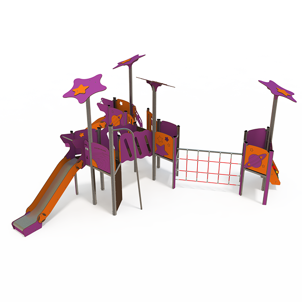 Maxi steel multiplay unit with slides, climbing walls, and activity panels MA 12-4003