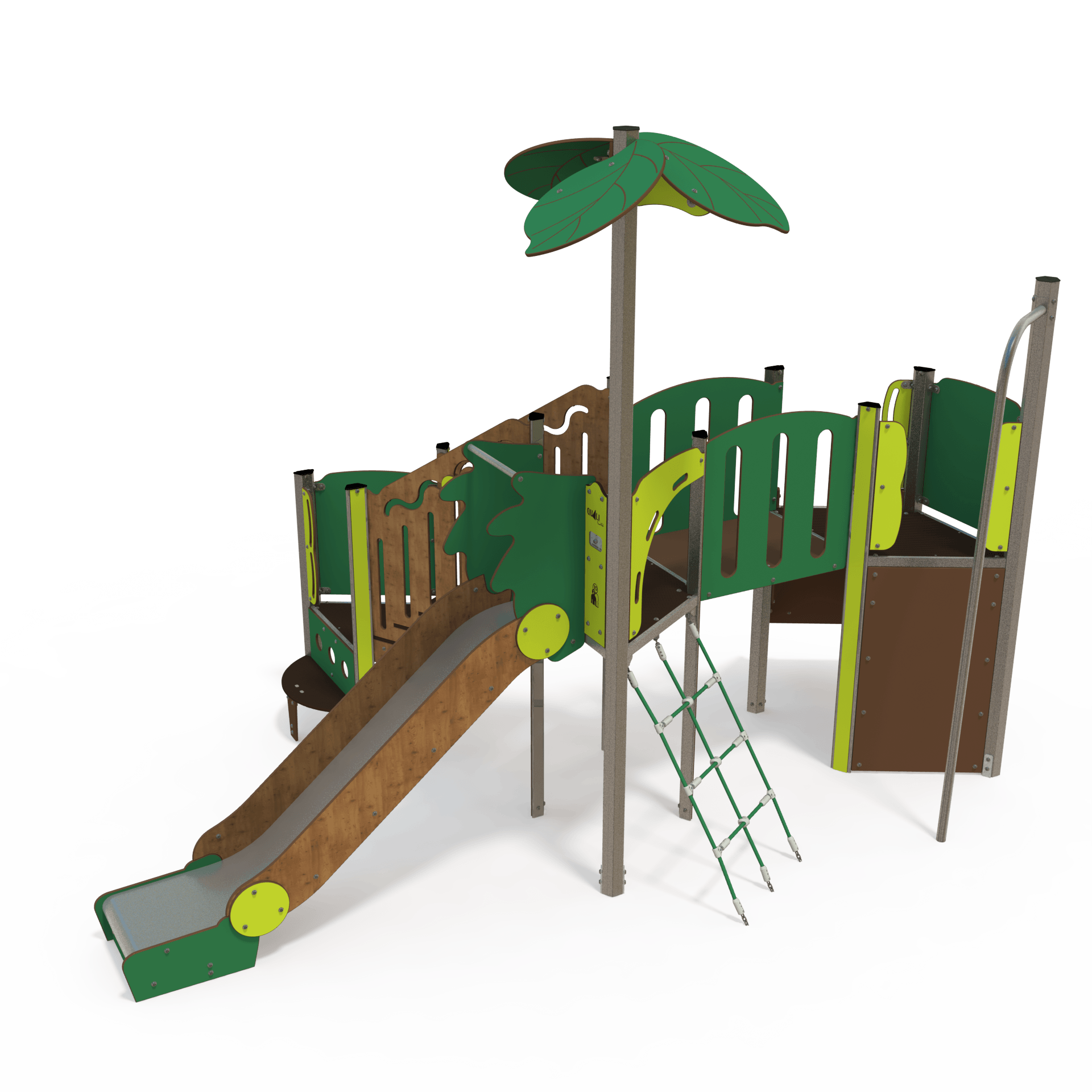 The MA 12-3002 is a maxi steel multiplay unit designed for children aged 3–12 years. It features multiple slides, climbing walls, and interactive activity panels, providing varied play opportunities t