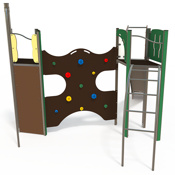 Mega steel multiplay unit with slides, climbing walls, and rope features ME 18-2016