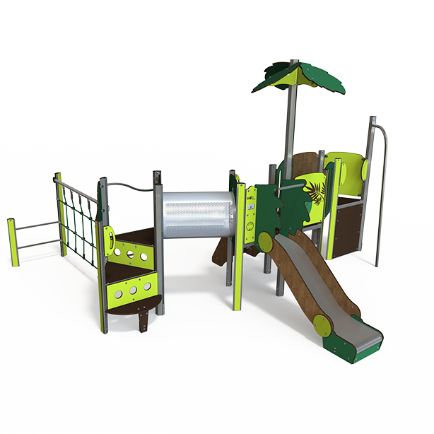 Mini steel multiplay unit with slides and climbing panels for ages 2–6 MI 09-3005