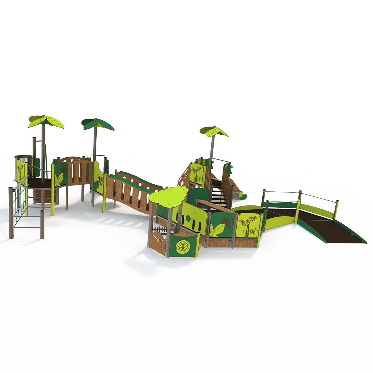 Mini steel multiplay unit with slides and climbing panels for ages 2-6, product code MI 09-4001