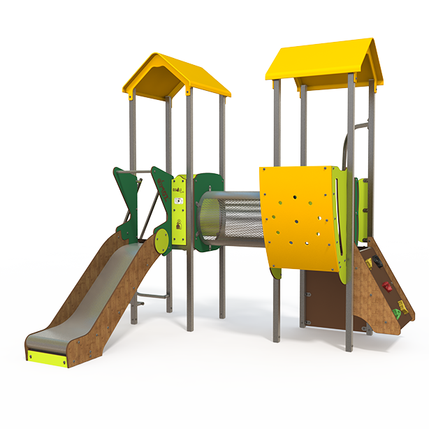 Osmoz steel multiplay unit with slides and climbing activities for ages 3-12 OS 09-2001