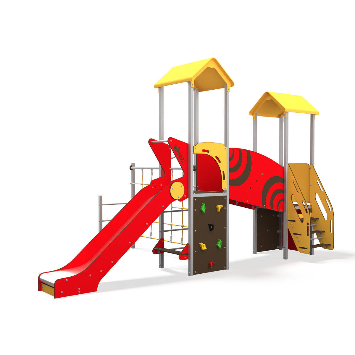 Osmoz steel multiplay unit with slides and climbing activities for ages 3-12 OS 12-2018