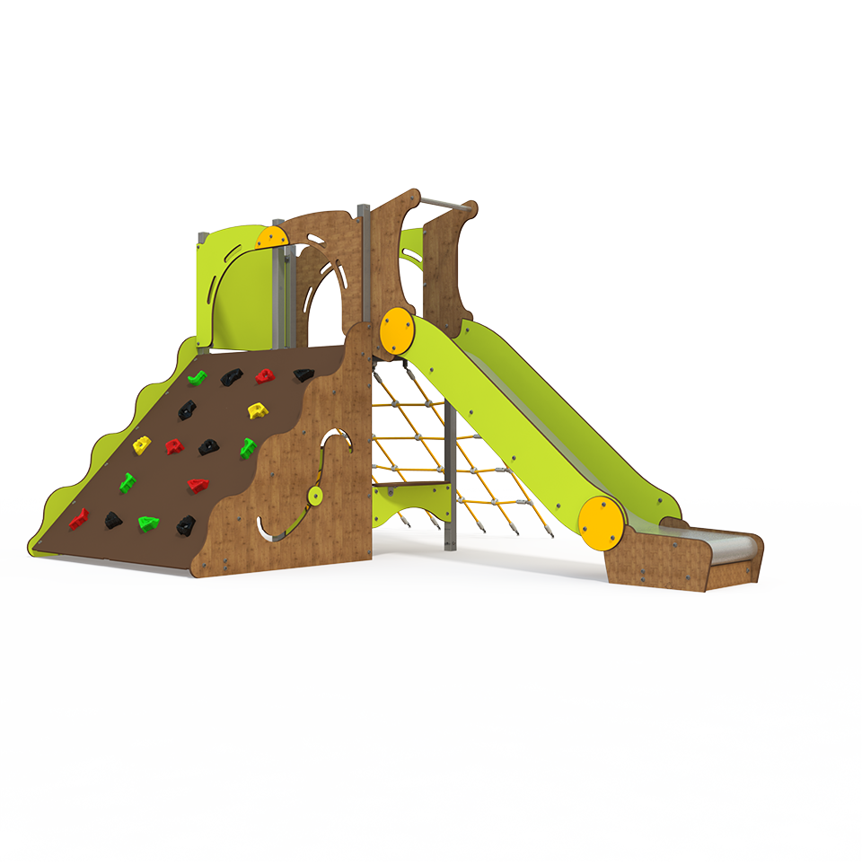 The OS 12-1006 is an Osmoz steel multiplay unit designed for children aged 3–12 years. It features themed panels, slides, and climbing activities to encourage active play and imaginative adventures in