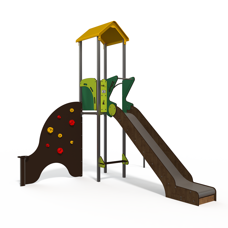 The OS 15-1001 Osmoz steel multiplay unit offers children aged 3–12 themed panels, slides and climbing activities for active, imaginative outdoor play in any playground setting.