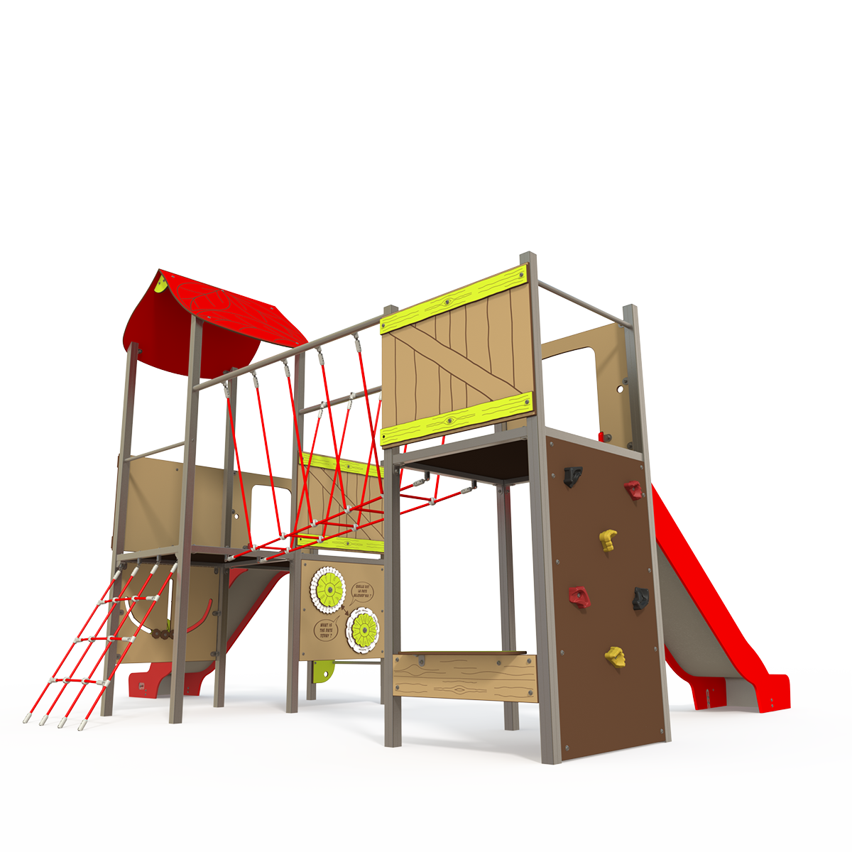 SY 15-2002-S11_g v2-FR Symbioz steel multiplay unit with climbing walls, rope bridges and activity panels SY 15-2002