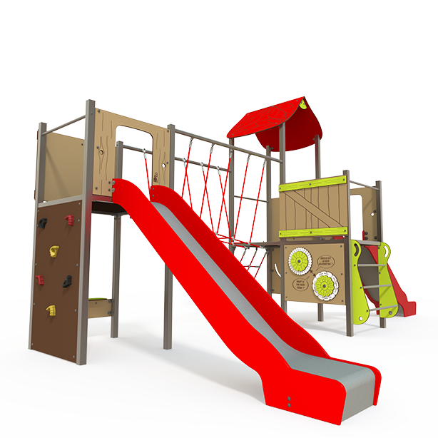 SY 15-2002-S11_g v3-FR Symbioz steel multiplay unit with climbing walls, rope bridges and activity panels SY 15-2002