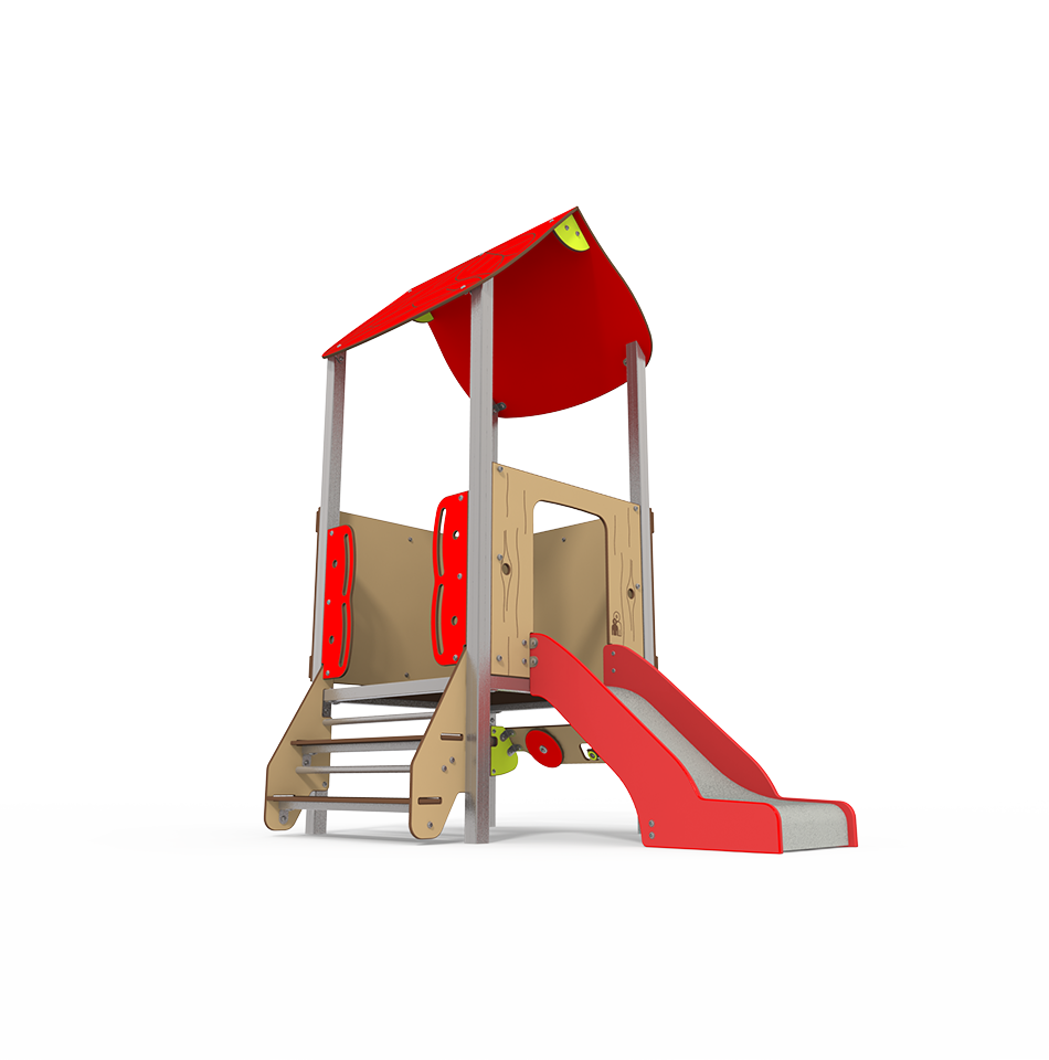 SY_06-1001-S11_f_v2-FR SY 06-1001-S11 is a Symbioz steel multiplay unit from the Symbioz range by Quali-Cité. Designed for children aged 3–14 years, it features climbing walls, rope bridges, and activity panels. Built from