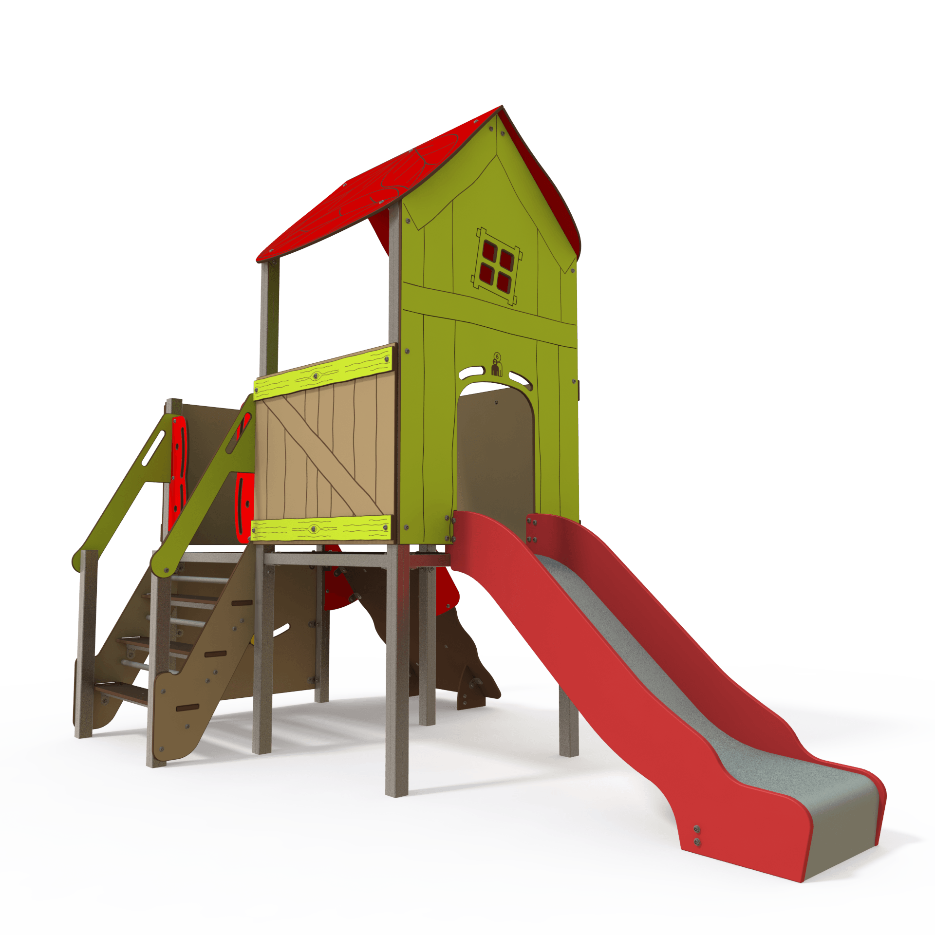 SY 09-1005 is a Symbioz steel multiplay unit from the Symbioz range by Quali-Cité. Designed for children aged 3–14 years, it features climbing walls, rope bridges, and activity panels. Built from galv