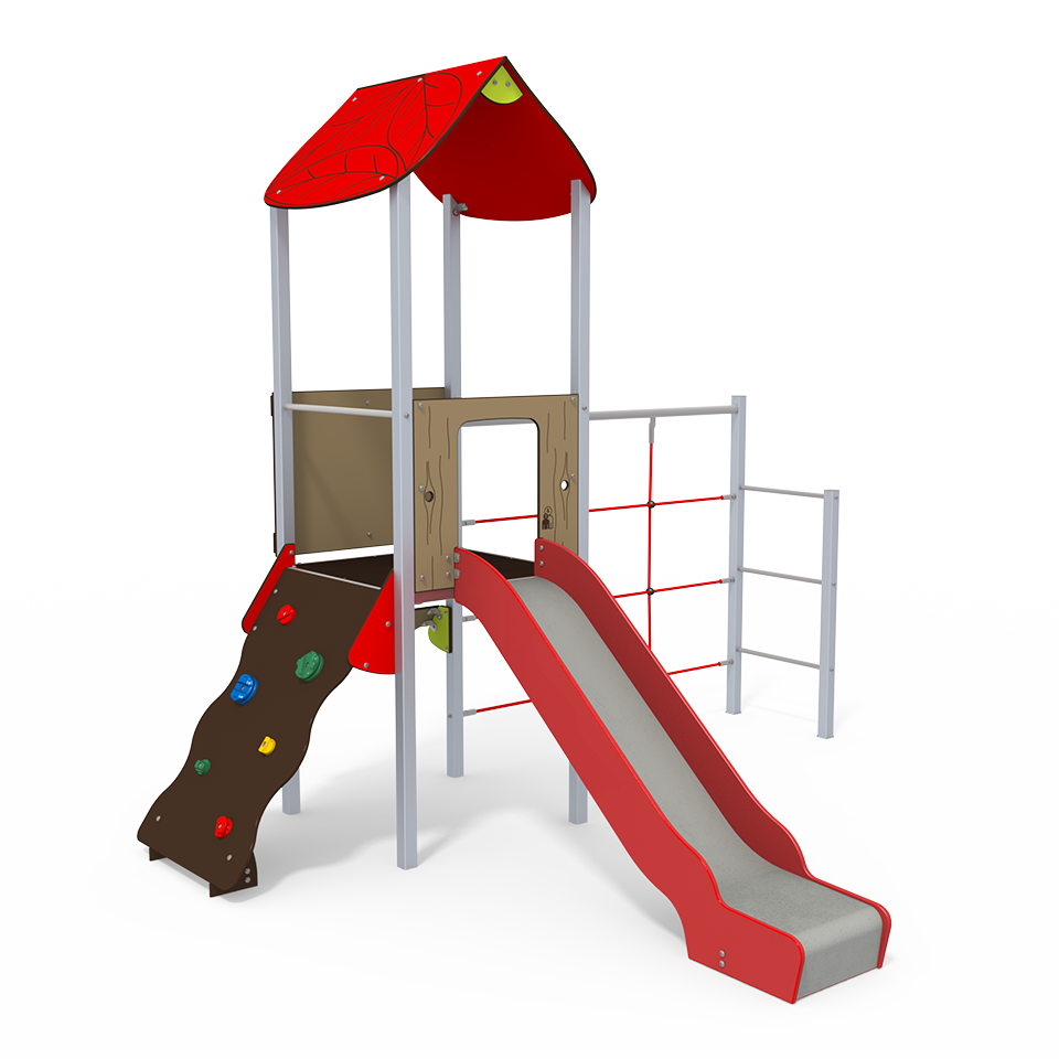 SY 12-1002 is a Symbioz steel multiplay unit from the Symbioz range by Quali-Cité. Designed for children aged 3–14 years, it features climbing walls, rope bridges, and activity panels. Built from galv