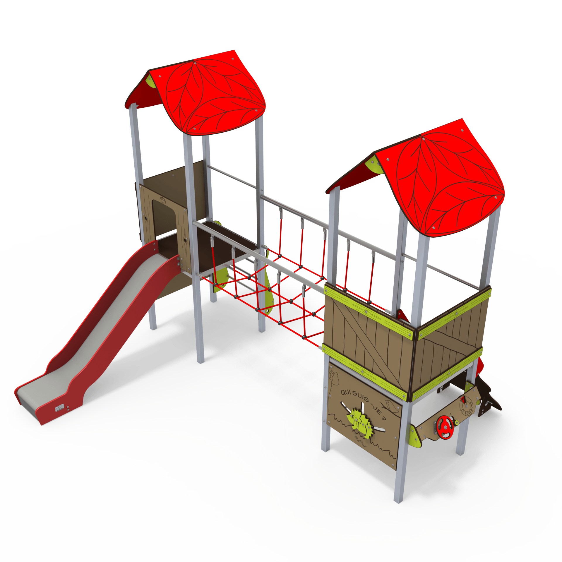The SY 12-2002 Symbioz steel multiplay unit offers climbing walls, rope bridges, and activity panels for children aged 3 to 14. Durable and engaging, it encourages physical activity and imaginative pl